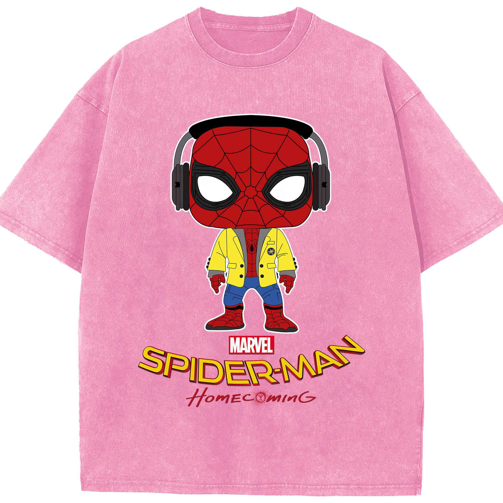（画像用） Spider Man スパイダーマン 綿100% ヴィンテージ風 半袖Tシャツ（フロントプリント）